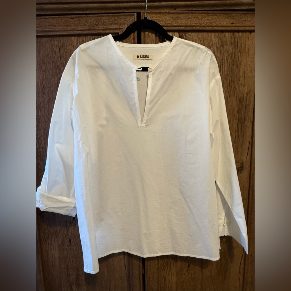 B SIDES Poplin Shirt- White